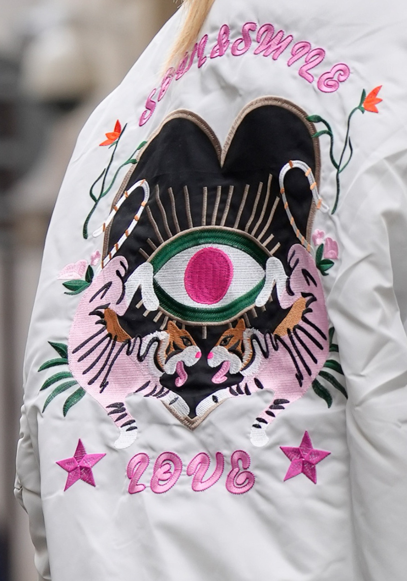 Heart Oversized Bomber Jacket