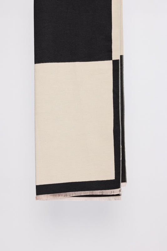 Indra Scarf - Beige with Black