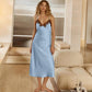 Magnolia Silky Satin Long Gown - Blue