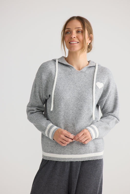 Bold Hearts Hoodie - Grey