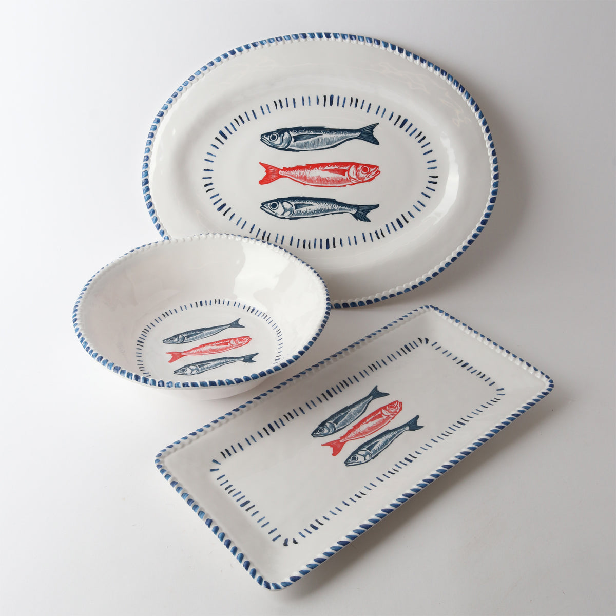 Melamine Nautical Rect Platter 43cm