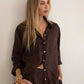 The Boyfriend Linen Shirt - Hot Chocolate