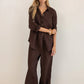 The Boyfriend Linen Shirt - Hot Chocolate
