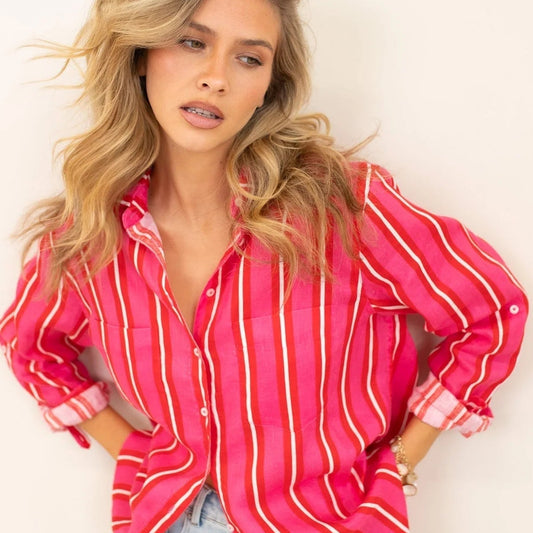 The Boyfriend Linen Shirt - MAKING ME BLUSH