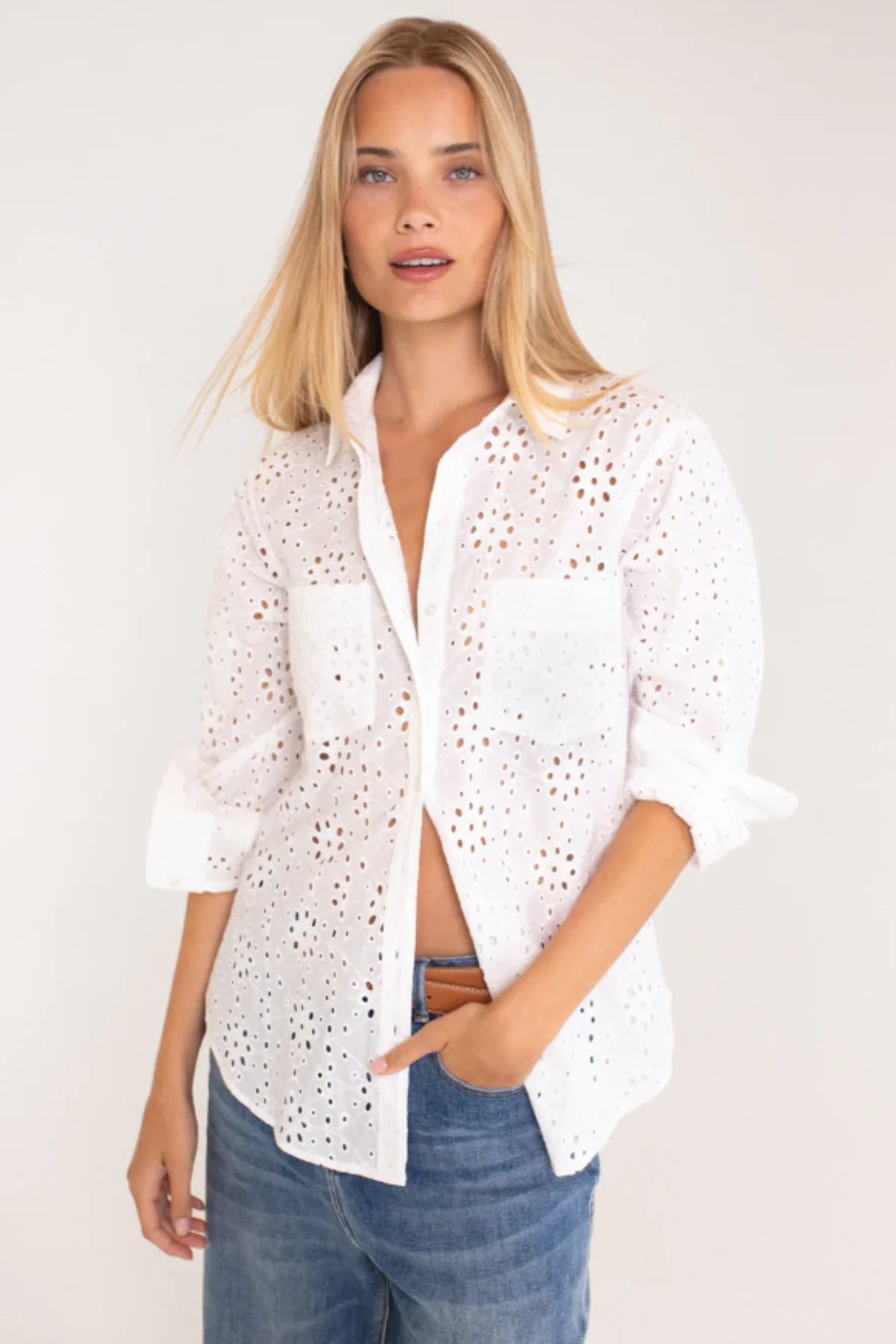 THE BRODERIE SHIRT WHITE