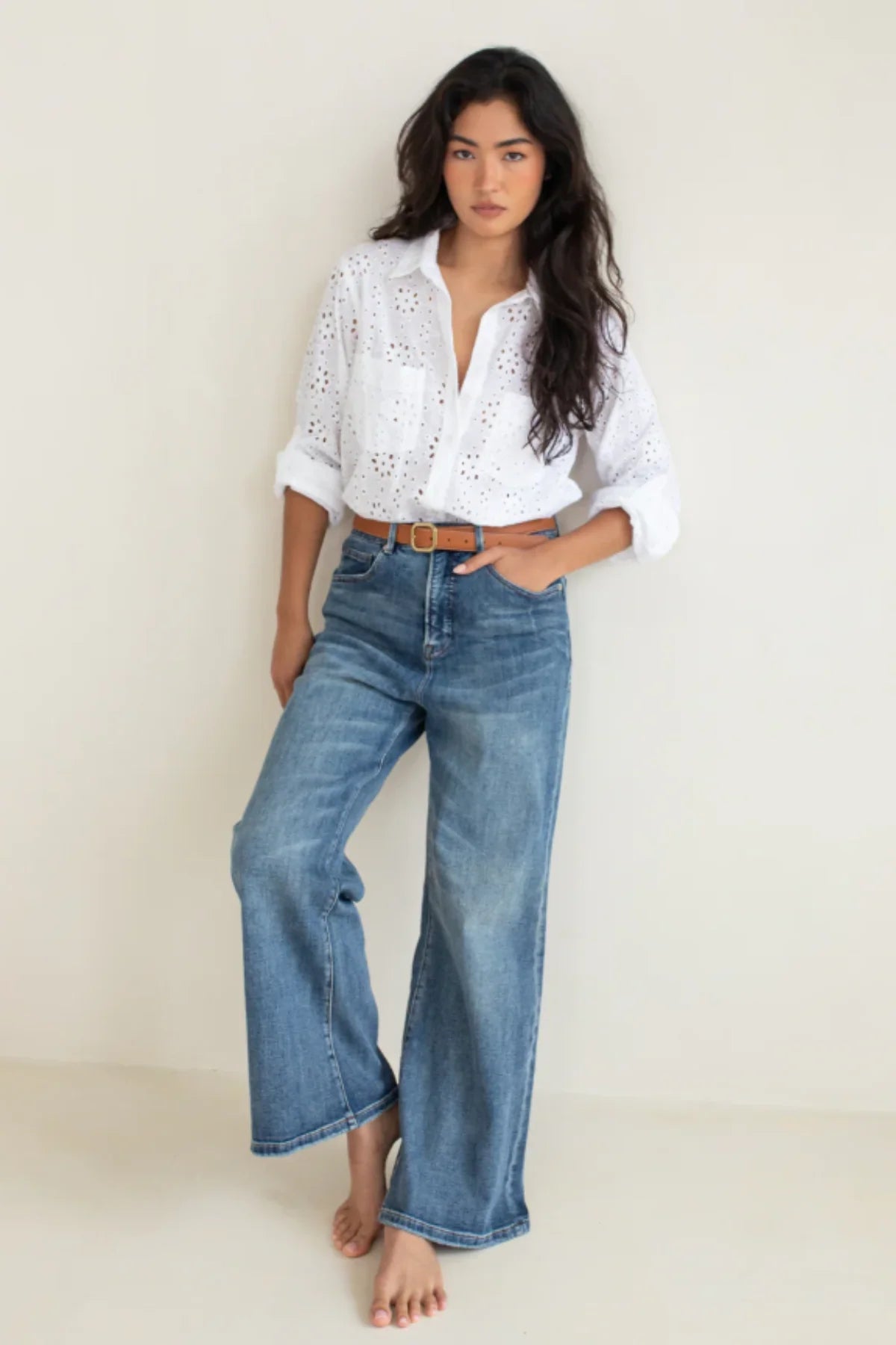THE BRODERIE SHIRT WHITE
