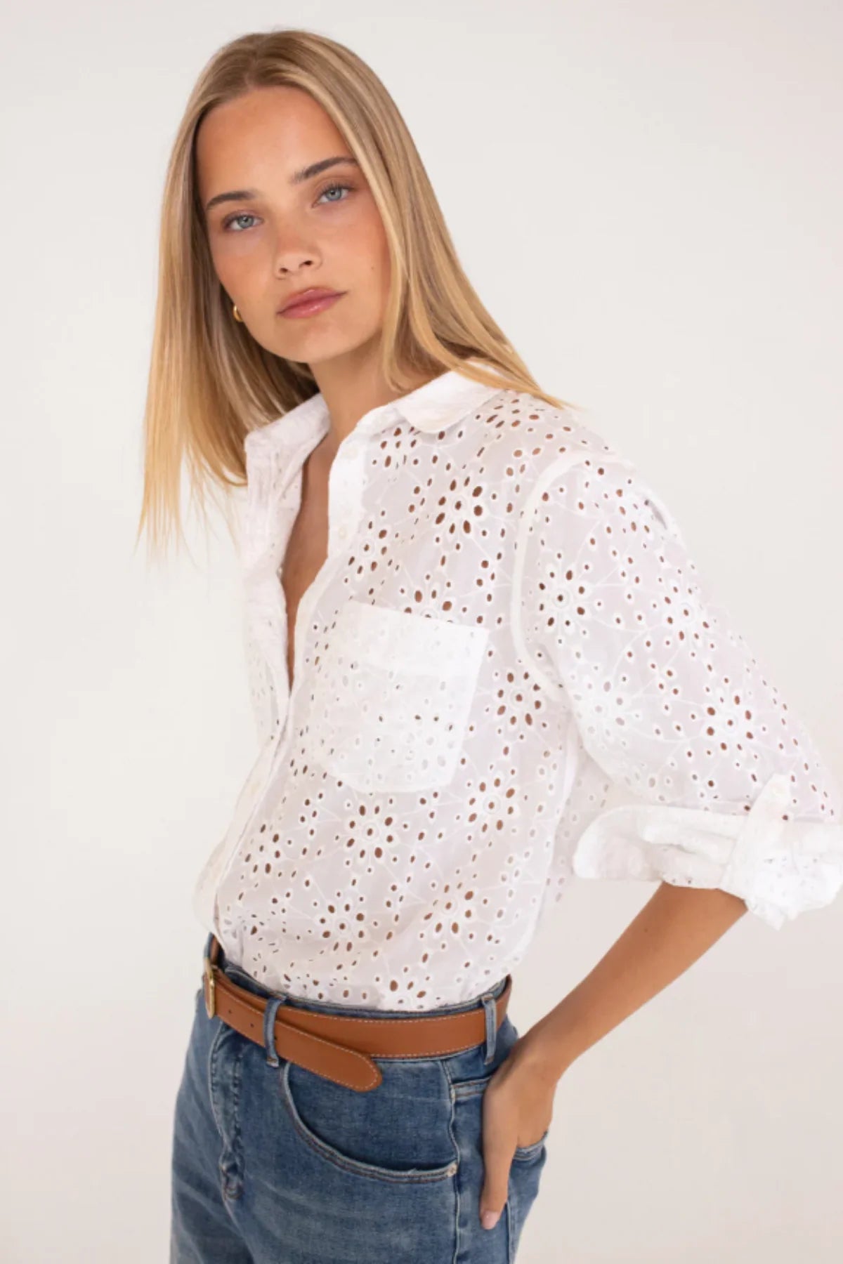 THE BRODERIE SHIRT WHITE