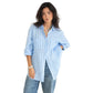 The Boyfriend Linen Shirt - AMALFI STRIPE