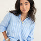 The Boyfriend Linen Shirt - AMALFI STRIPE