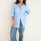 The Boyfriend Linen Shirt - AMALFI STRIPE