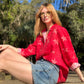 The Boyfriend Linen Shirt - Cosmic Crush