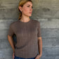 Beryl Cable Cashmere Top - Rye