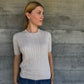 Beryl Cable Cashmere Top - Pumice