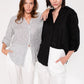 The Boyfriend Linen Shirt - Black Palm