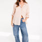The Boyfriend Linen Shirt - Honeycomb Stripe
