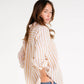 The Boyfriend Linen Shirt - Honeycomb Stripe