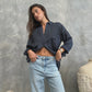 The Boyfriend Linen Shirt - Storm Cloud