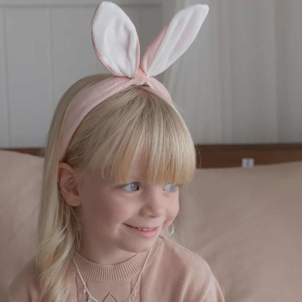 Pink Velvet Bunny Head Band