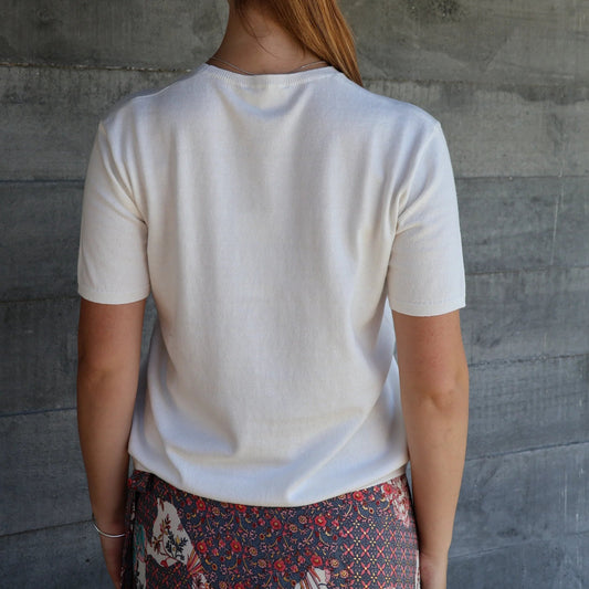 Beryl Cotton Cashmere Top - White