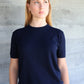 Beryl Cotton Cashmere Top - Navy