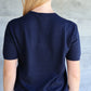 Beryl Cotton Cashmere Top - Navy