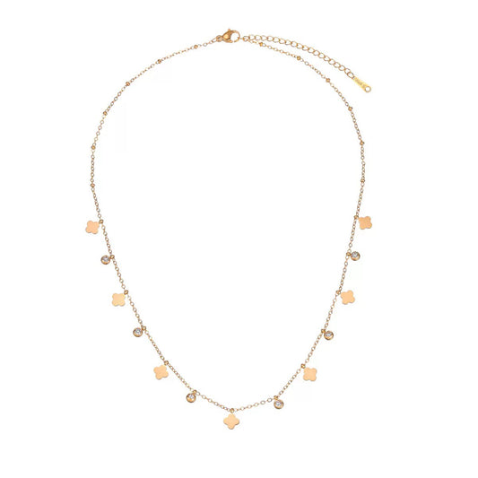 Portici Cubic Zirconia Clover Necklace