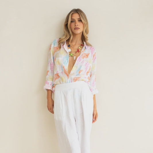 The Boyfriend Linen Shirt - Shore Thing