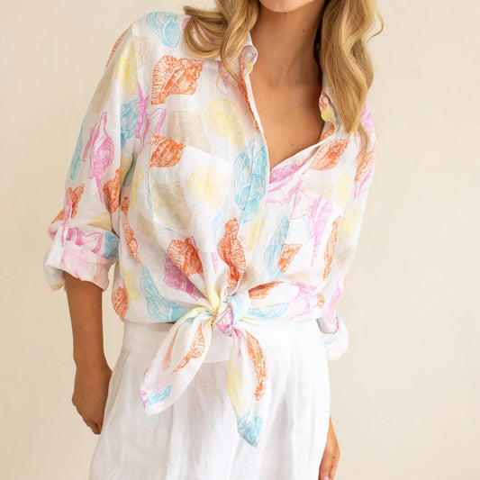 The Boyfriend Linen Shirt - Shore Thing