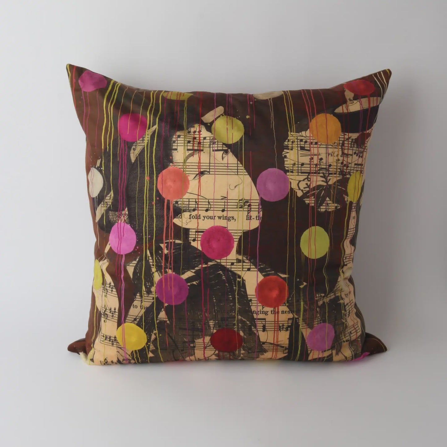 Art Cushion Velvet Musical Geisha