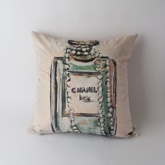 Art Cushion Velvet Chanel Pearls