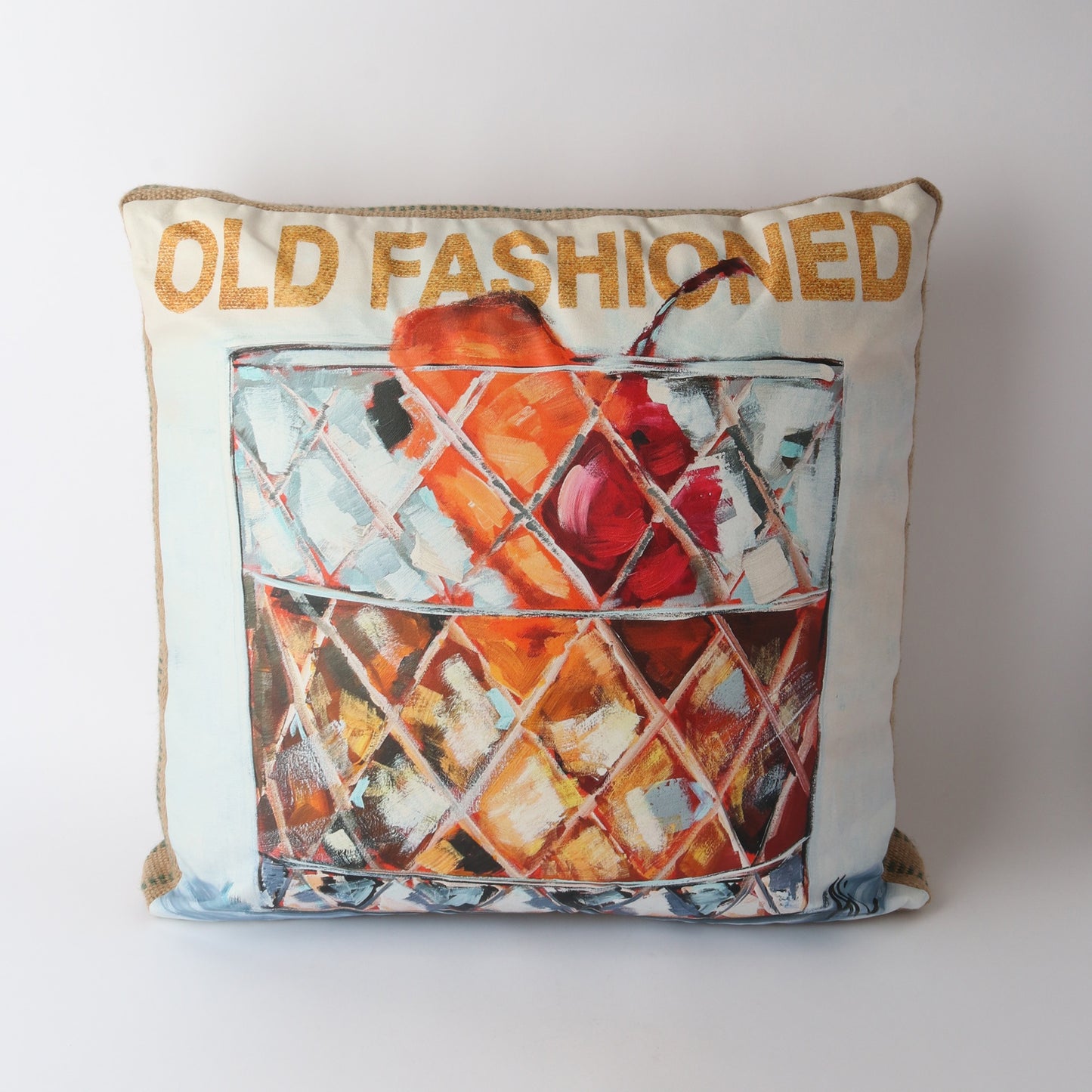 Art Cushion Burlap Old Fashioned