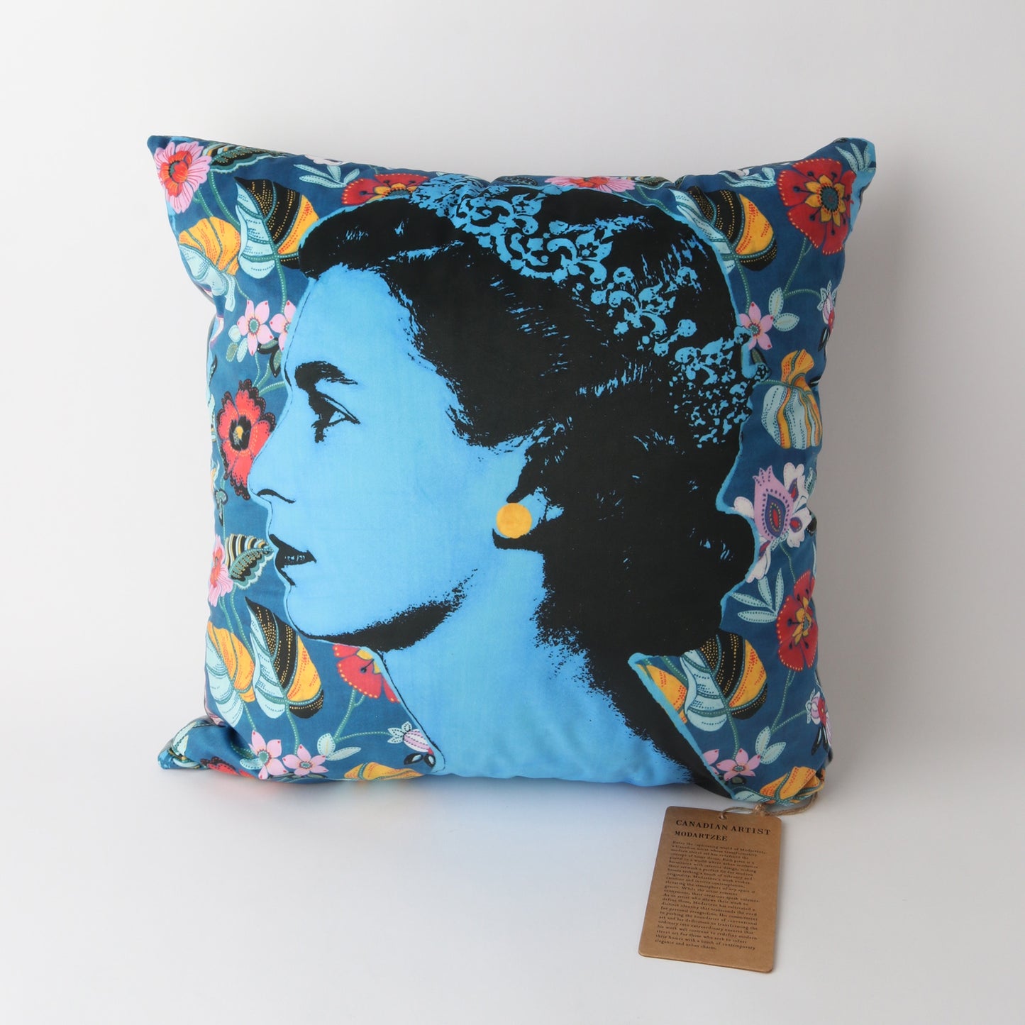 Art Cushion Velvet Queen Blue