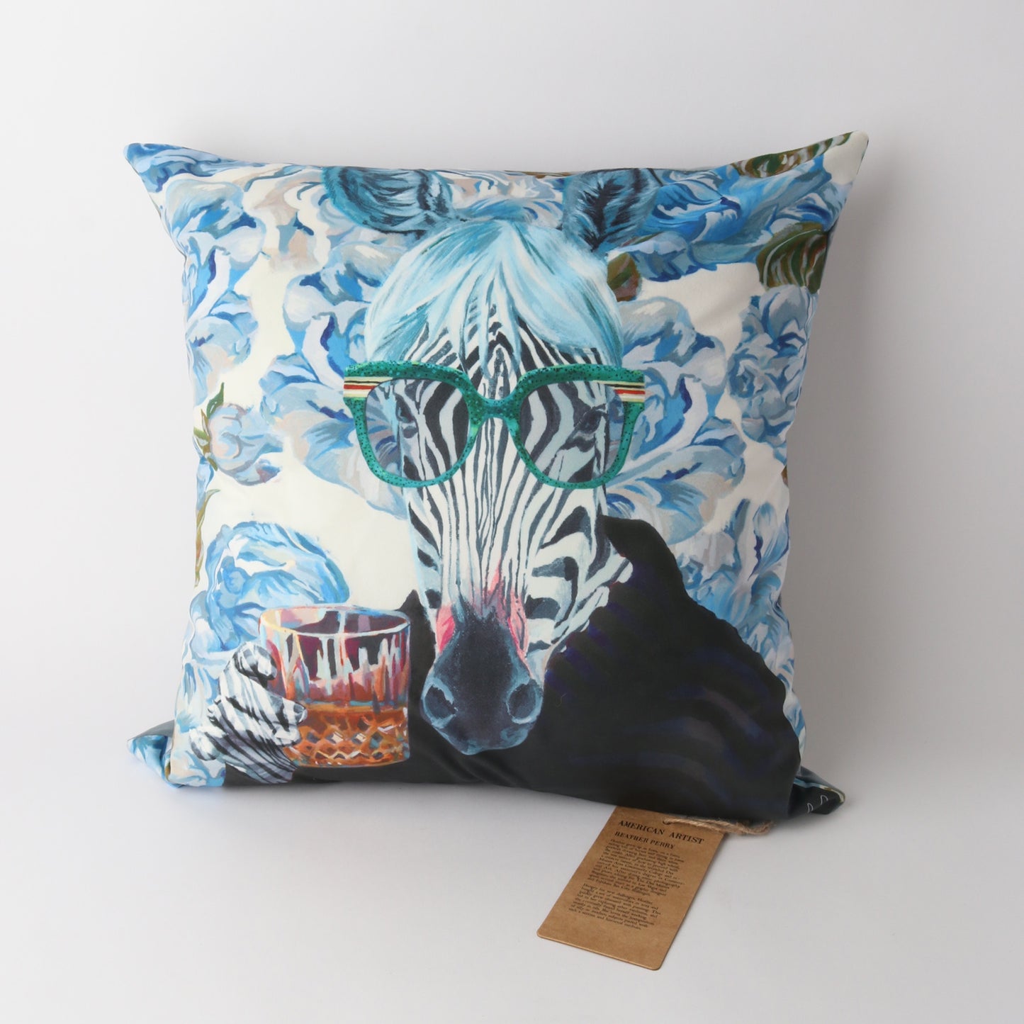 Art Cushion Velvet Zebra