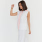 Roman Blouse - White/Fluro Pink