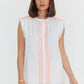 Roman Blouse - White/Fluro Pink