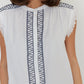Roman Blouse - White/Navy