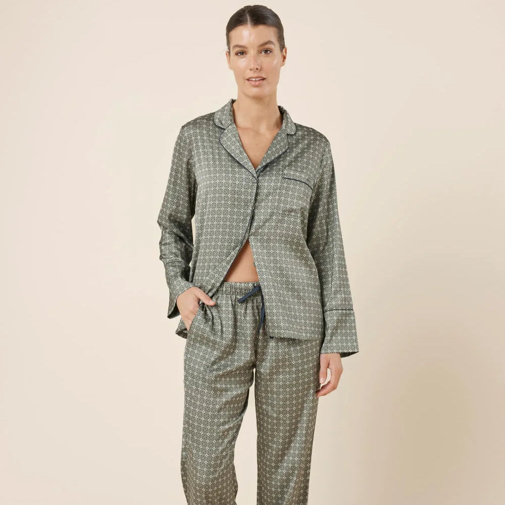 Kienna Geo Silky Satin PJ Set