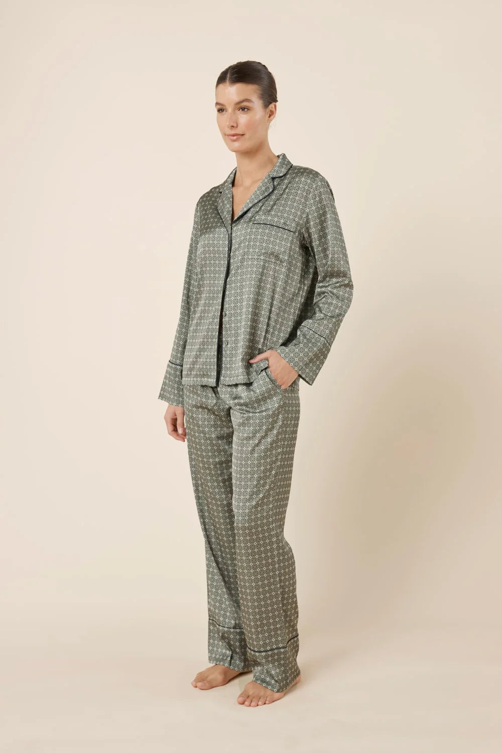 Kienna Geo Silky Satin PJ Set