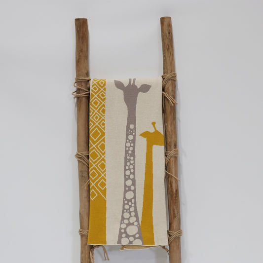 COTTON BABY THROW GIRAFFE