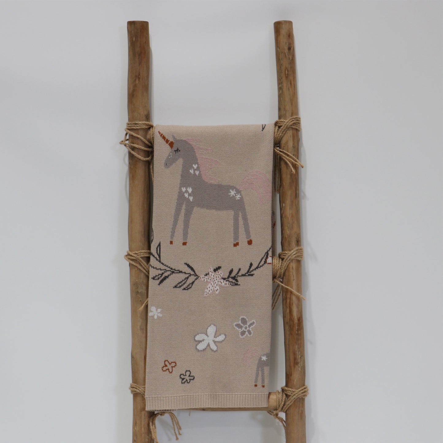 COTTON BABY THROW UNICORN