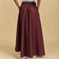 Kara Cotton Maxi Skirt - Burgundy