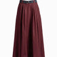 Kara Cotton Maxi Skirt - Burgundy