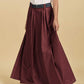 Kara Cotton Maxi Skirt - Burgundy