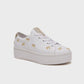 Love Knots Leather Platform Sneaker - White/Gold