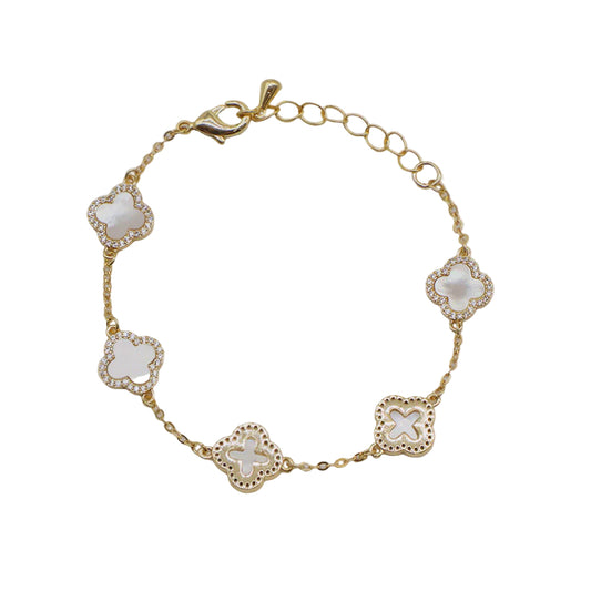 Mother of Pearl Clover Bracelet