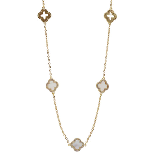 Mother of Pearl Clover Necklace