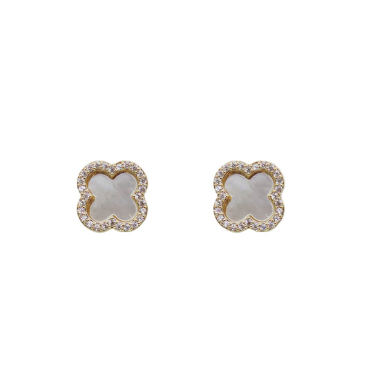 Mother of Pearl Clover Studs