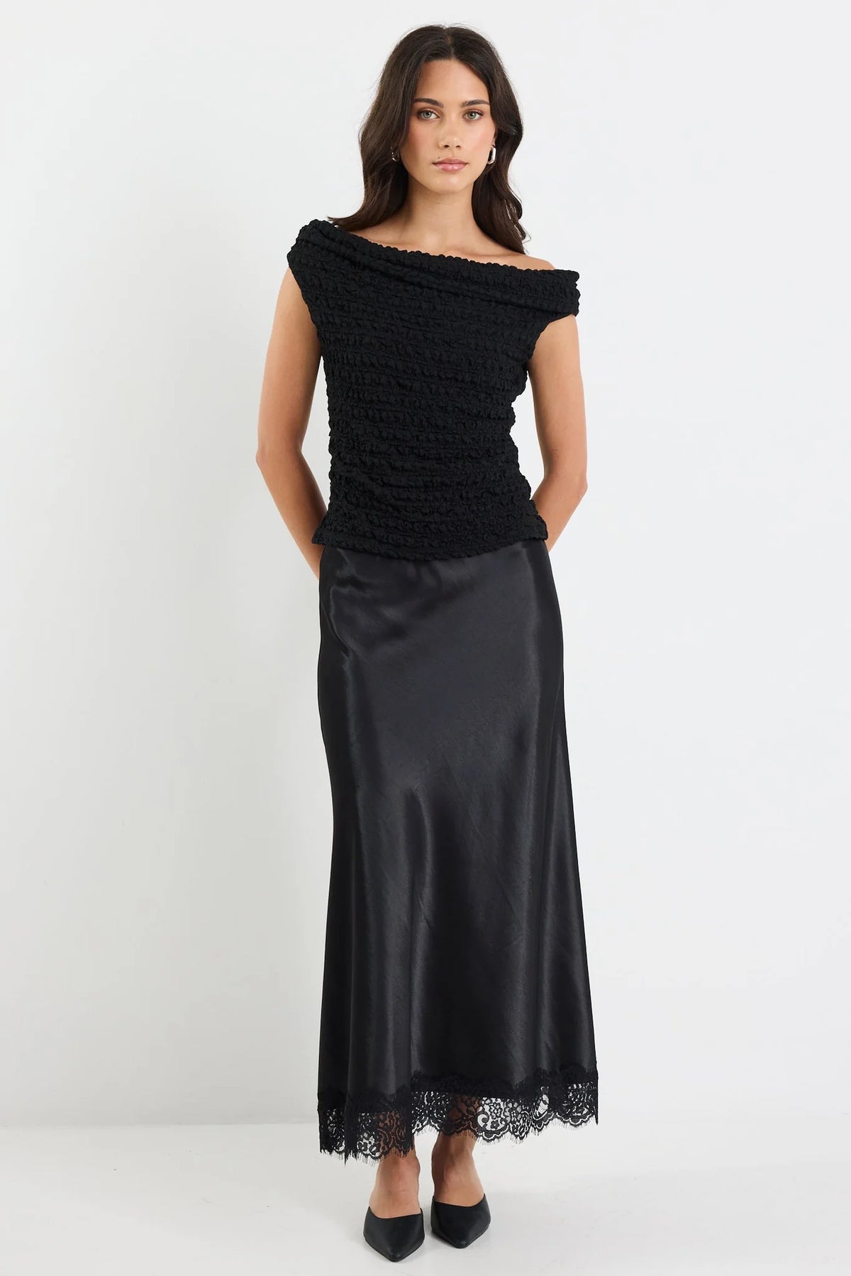 Margarita Satin Bias Maxi Skirt