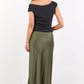 Rosette Satin Bias Cut Maxi Skirt