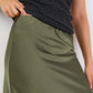 Rosette Satin Bias Cut Maxi Skirt